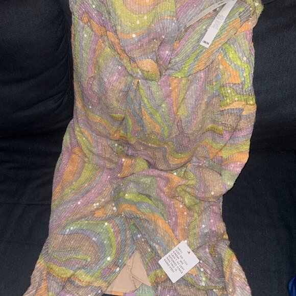 NWT ASOS EDITION Curve twist front midi dress pastel sequin Size 14 NEVER WORN!! - Picture 5 of 7